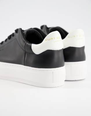 kurt geiger black leather trainers