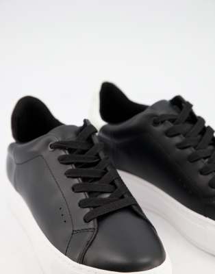 kurt geiger black leather trainers
