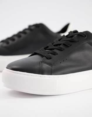 kurt geiger black leather trainers