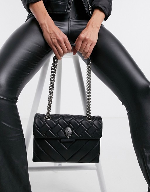 Kurt Geiger London large Kensington bag with gunmetal trim in black leather