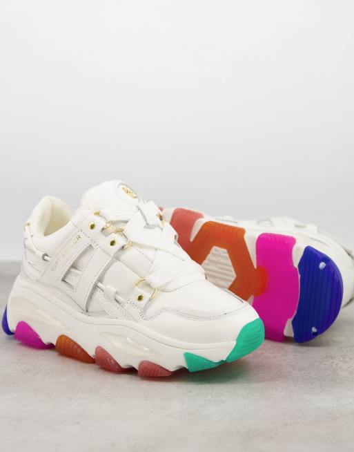 leather chunky trainers