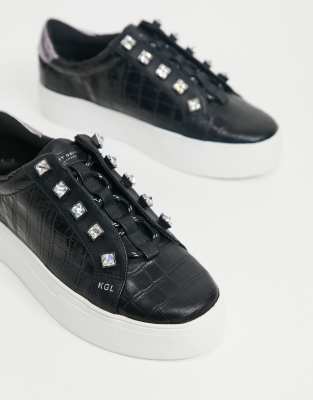 black diamante trainers