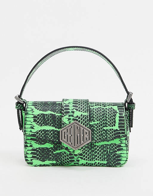 Kurt Geiger London mini bag in green snake print leather | ASOS