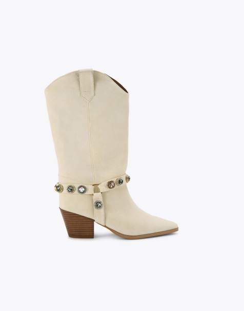 Kurt Geiger London Octavia cowboy boot knee boots in cream - view 1