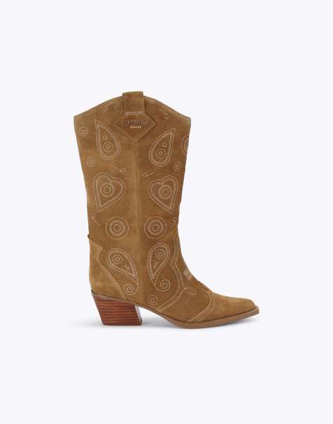 Kurt Geiger London Paisley cowboy boot knee boots in camel - view 1