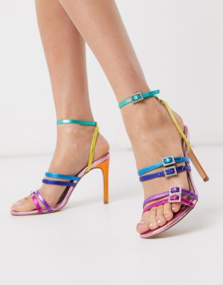 Kurt Geiger London Pierra heel sandal in rainbow leather