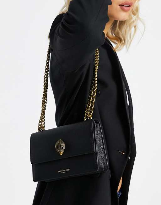 Kurt Geiger London Shoreditch small cross body bag in black leather