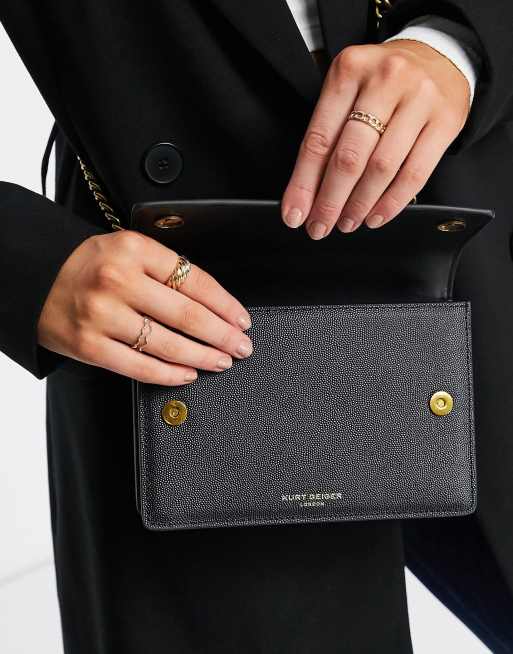 Kurt Geiger London Shoreditch small cross body bag in black leather ASOS