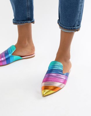 rainbow metallic shoes