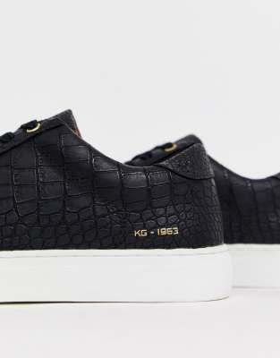 black croc trainers