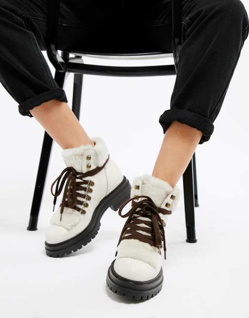 Kurt Geiger Regent white leather lace up ankle boots | ASOS