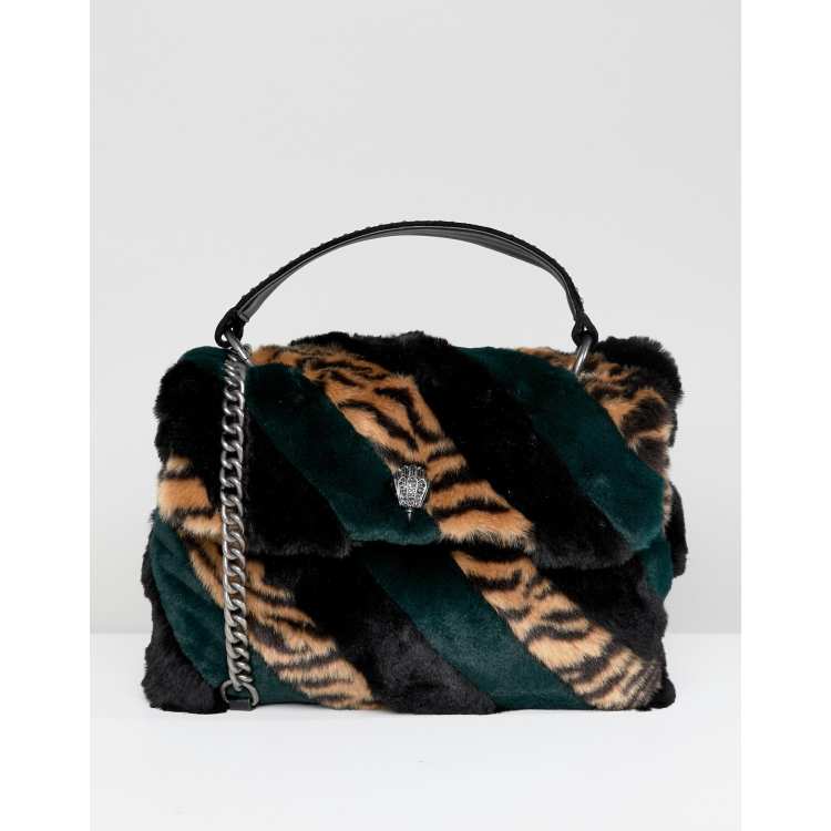 Kurt Geiger Soho multi rainbow faux fur cross body bag