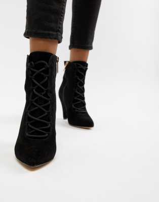 kurt geiger black lace up boots