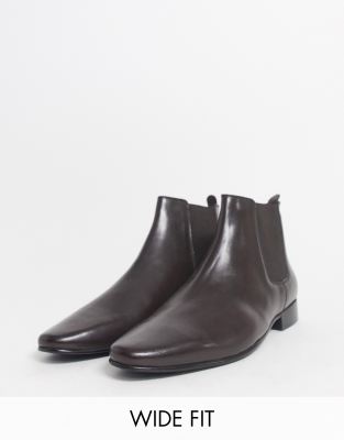 wide fit leather chelsea boots