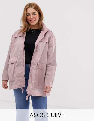 фото Куртка-дождевик asos design curve-розовый asos curve