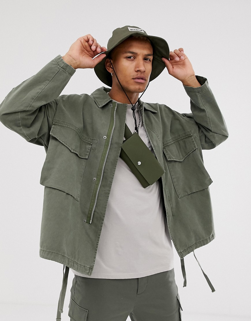 фото Куртка цвета хаки в стиле милитари asos design-зеленый