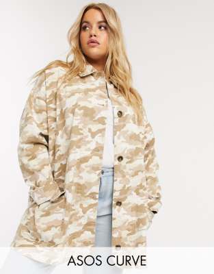 фото Куртка в стиле oversized с камуфляжным принтом asos design curve-мульти asos curve