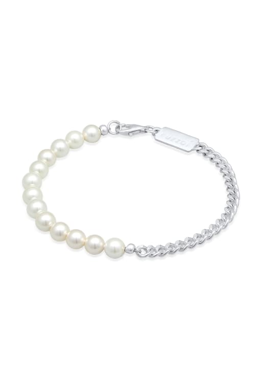 Kuzzoi - Bracelet en perles et argent sterling 925 - Argenté