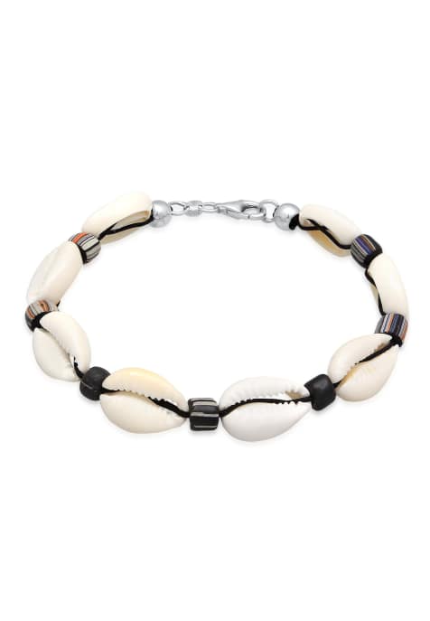 Kuzzoi - Bracelet style surfeur avec coquillages cauri en argent sterling 925 - Argenté - view 1