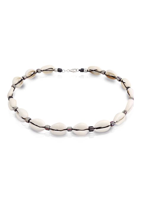 Kuzzoi - Collier de plage style surfeur en argent sterling 925 avec coquillage cauri - Argenté - view 1
