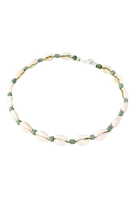 Kuzzoi - Collier style surfeur avec coquillage cauri en argent sterling 925 - Vert - view 1