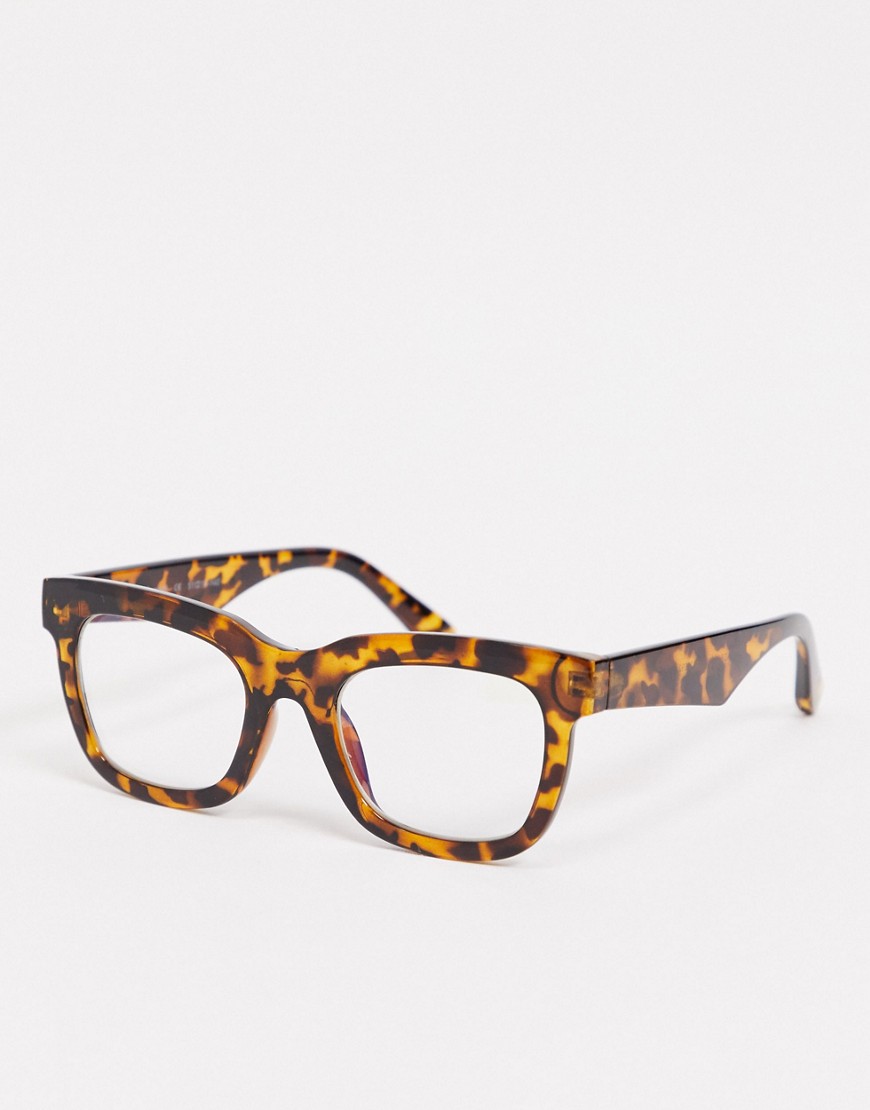 фото Квадратные черепаховые очки с фильтром синего света aj morgan-коричневый