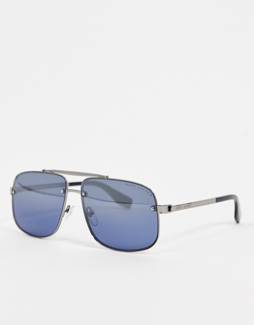 фото Квадратные солнцезащитные очки-авиаторы marc jacobs 318/s-серебряный
