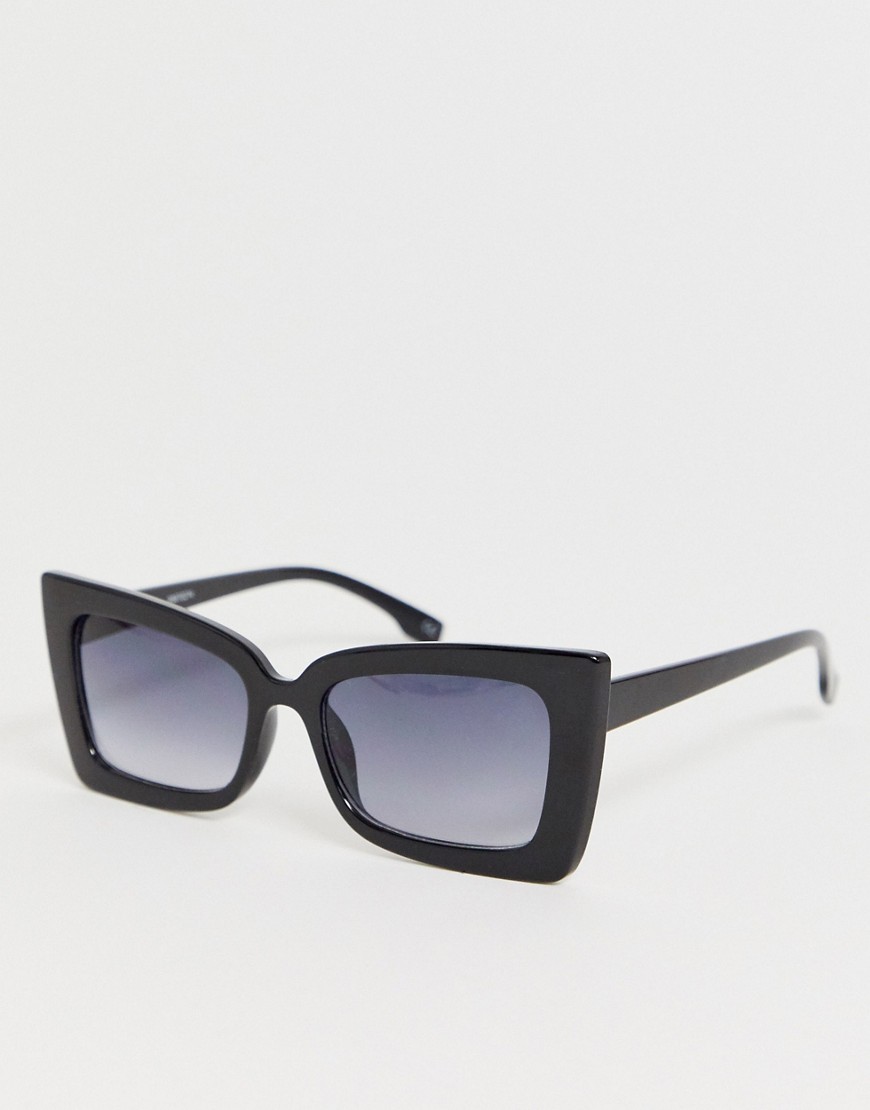 фото Квадратные солнцезащитные очки \"кошачий глаз\" в черной оправе asos design-черный