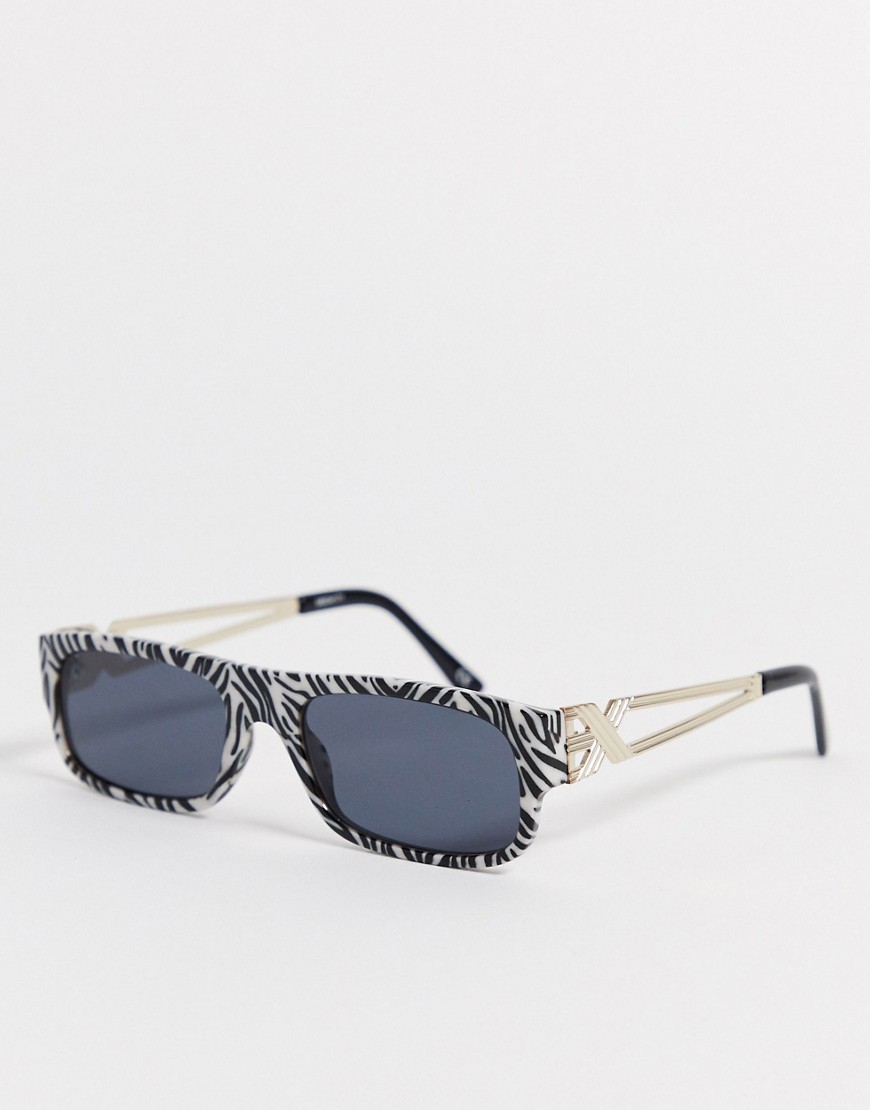 фото Квадратные солнцезащитные очки с принтом \"зебра\" и отделкой asos design-мульти