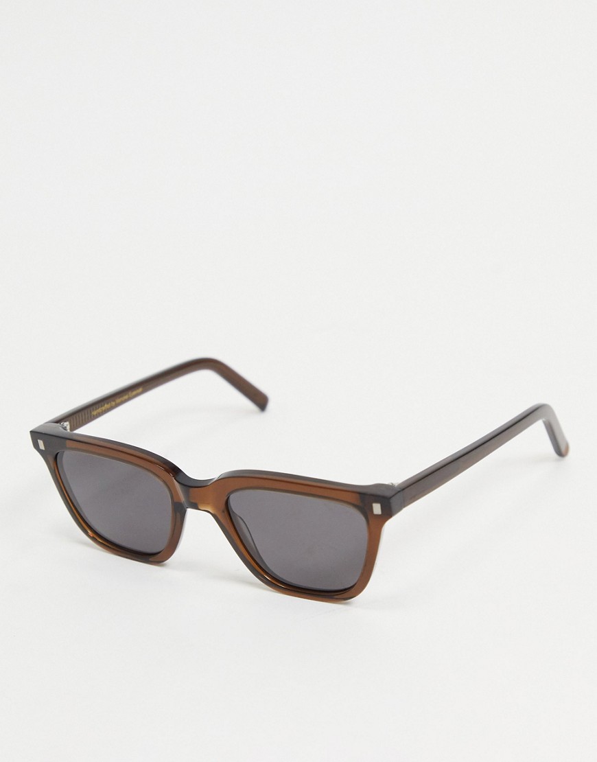 фото Квадратные солнцезащитные очки унисекс в темно-коричневой оправе monokel eyewear robotnik-черный цвет