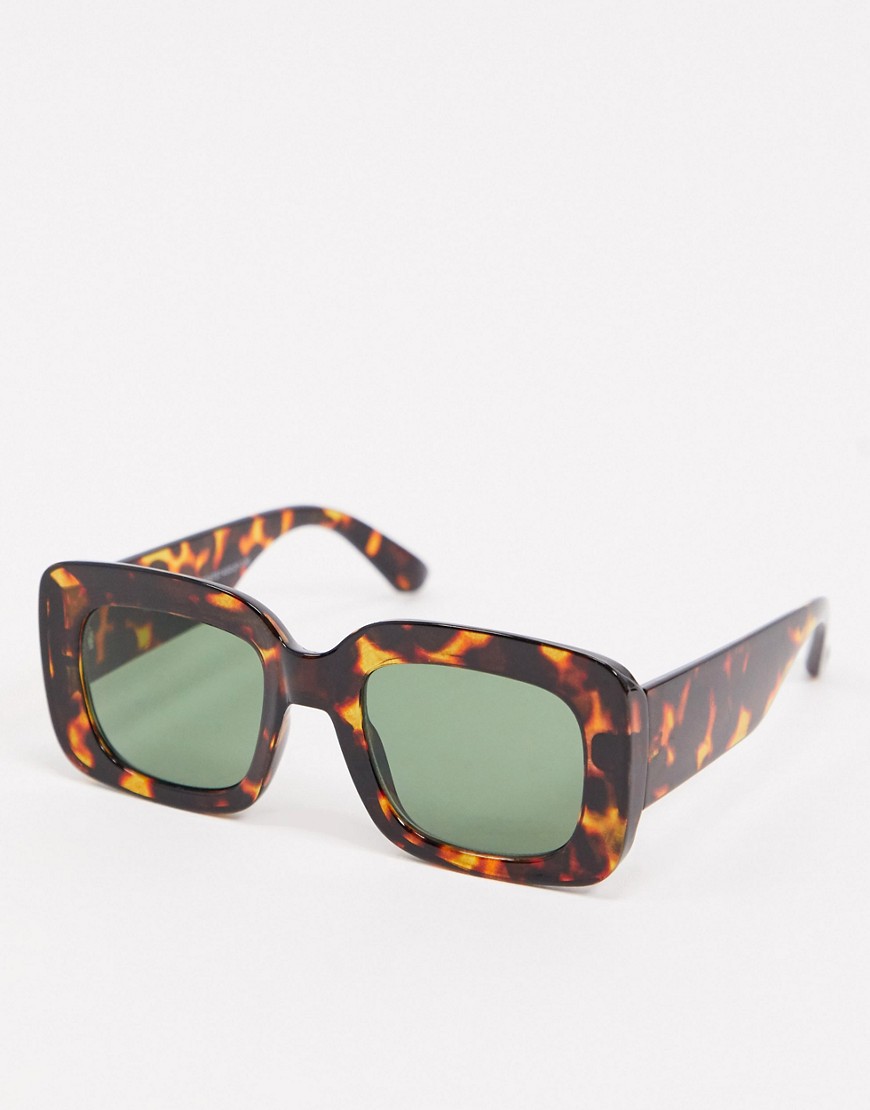 фото Квадратные солнцезащитные очки в черепаховой оправе new look-коричневый