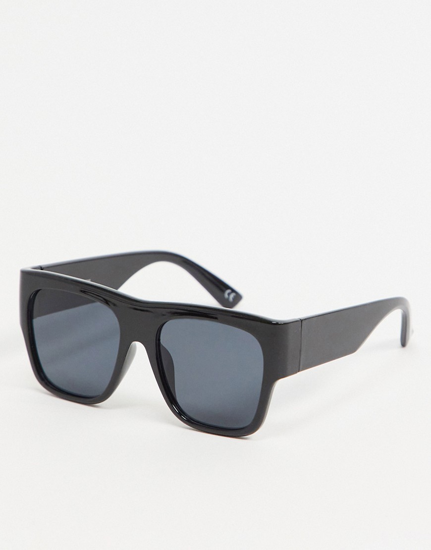 фото Квадратные солнцезащитные очки в черной пластмассовой оправе с черными дымчатыми линзами asos design-черный цвет