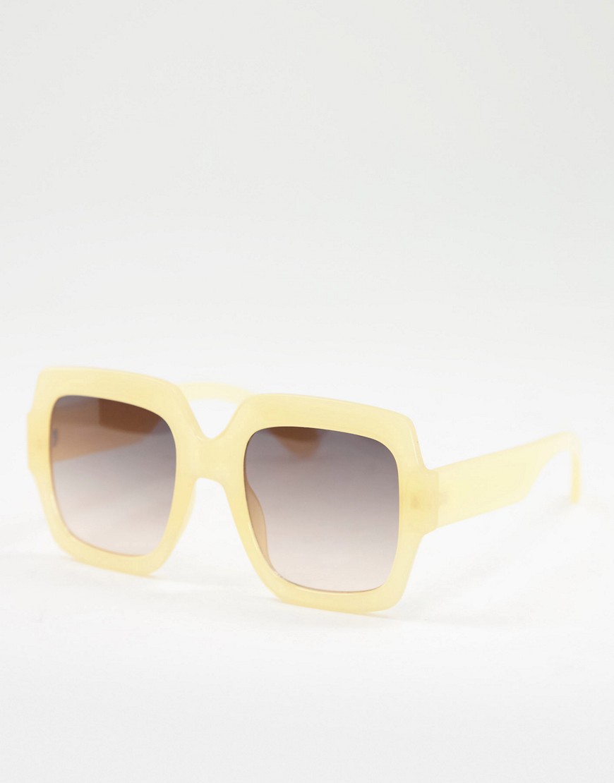 фото Квадратные солнцезащитные очки в стиле oversized aj morgan so happy-светло-бежевый цвет