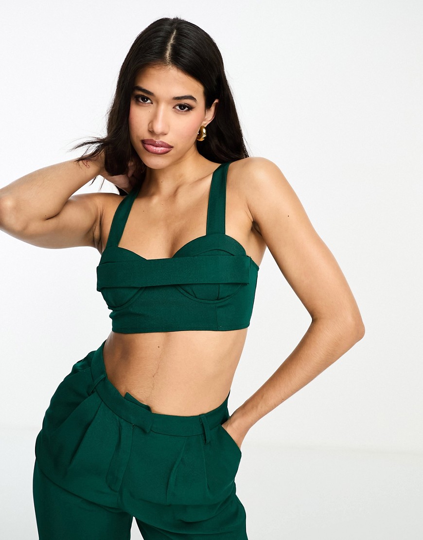 Kyo The Brand bralet co-ord in emerald green
