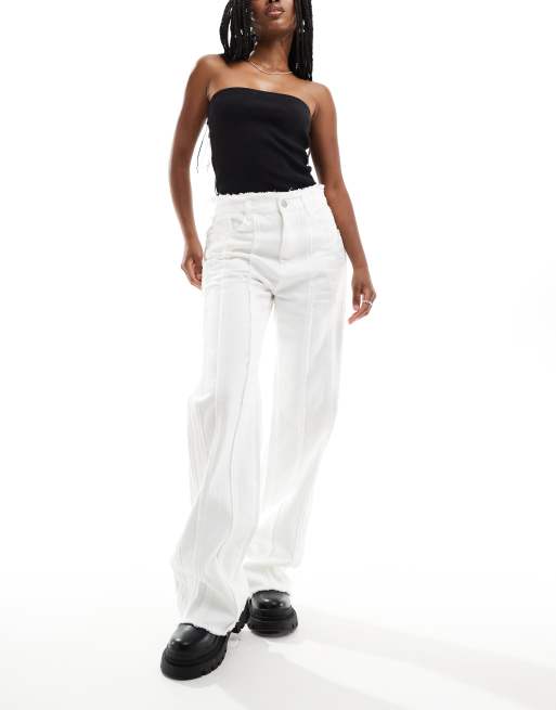 Kyo The Brand extreme frayed mid rise jeans in white, 2 of 5