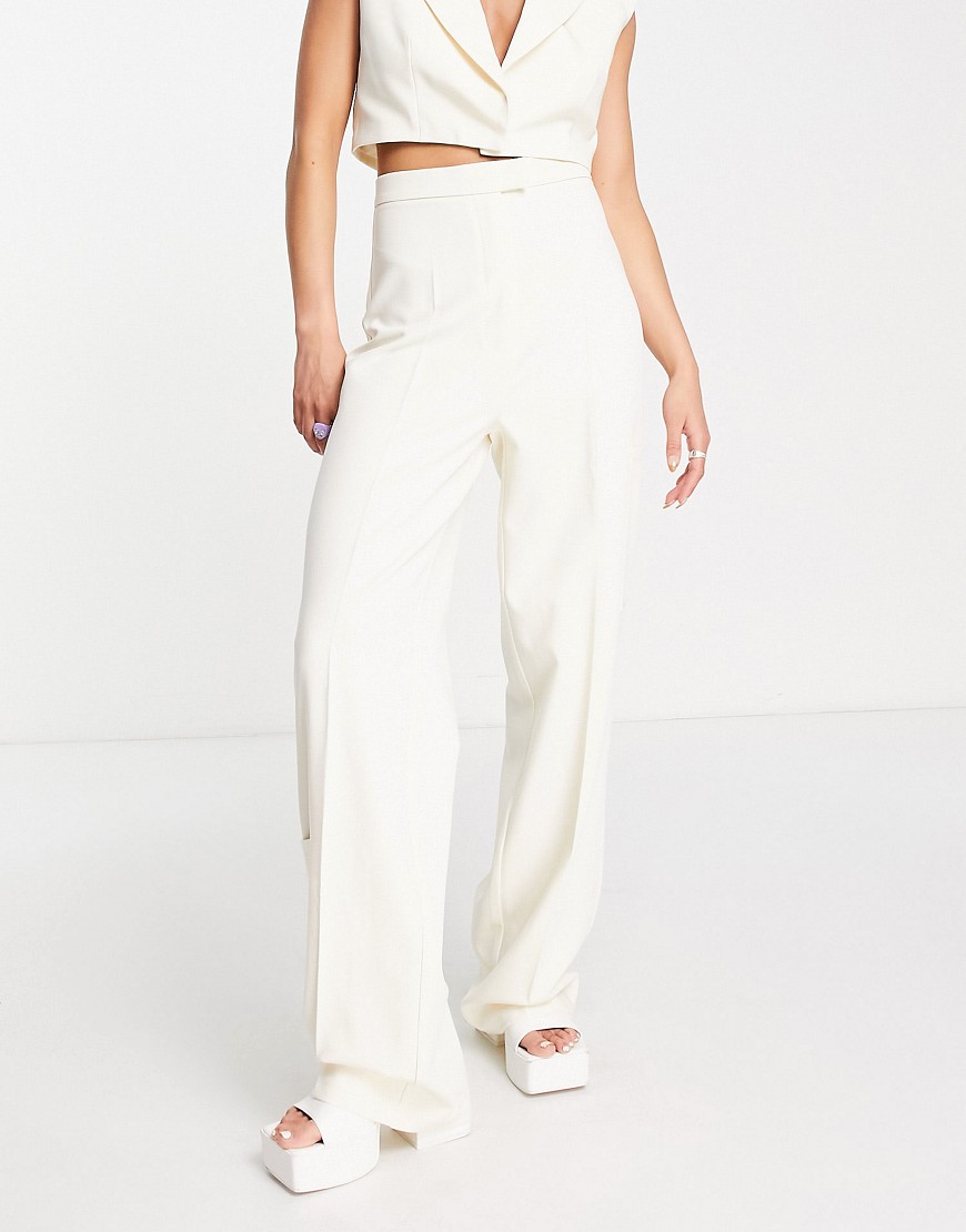 Kyo The Brand high waist baggy pants in cream - part of a set-White