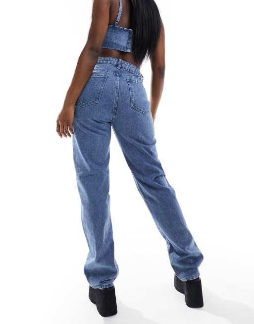 Kyo The Brand - Jeans dritti con strass lavaggio blu in coordinato, 4 di 4