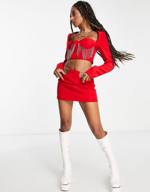 Red tassel sale co ord