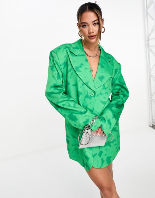 green oversized blazer dress Tailored Double-Breasted Blazer Dress main image 0