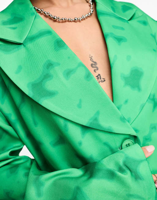 green oversized blazer dress Kylie Blazer Dress- Green – Muy Muy Boutique main image 1