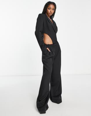 Kyo The Brand relaxed loose fit tailored pants in black (part of a set)
