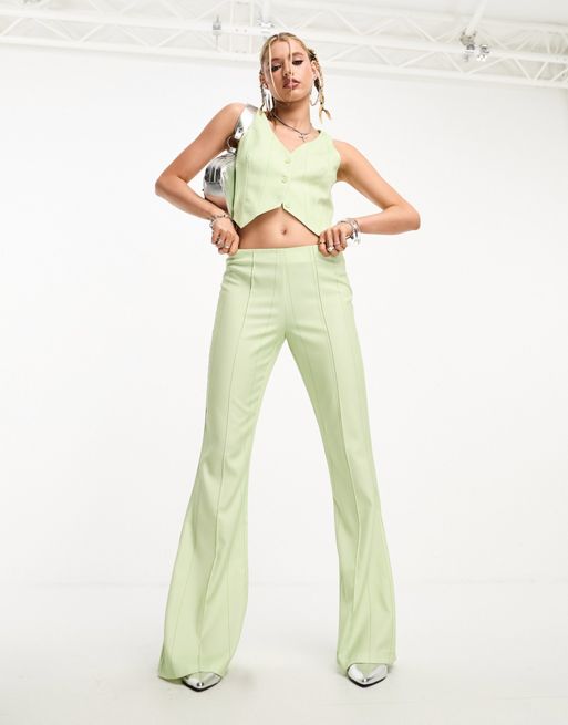 Kyo The Brand flare pants - part of s 3-piece set in light green