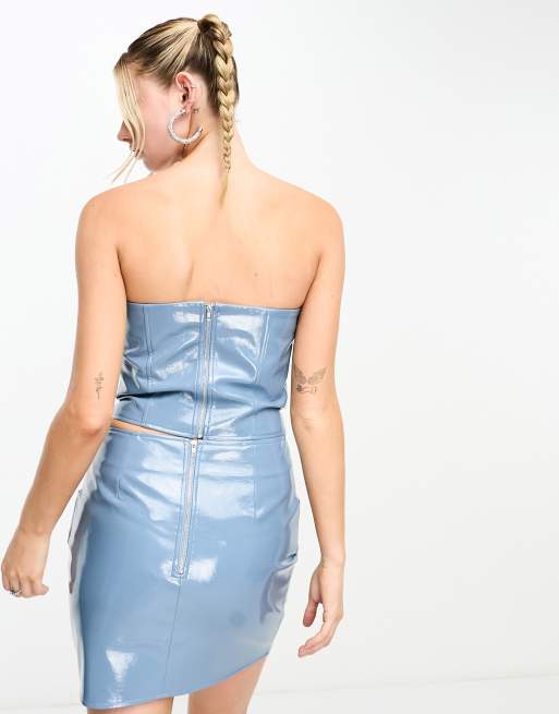 Light blue vinyl dress top