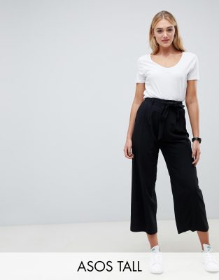 фото Кюлоты с поясом asos design tall-черный asos tall