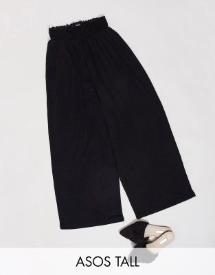 Юбка-шорты Кюлоты с присборенной талией ASOS DESIGN Tall-Черный цвет