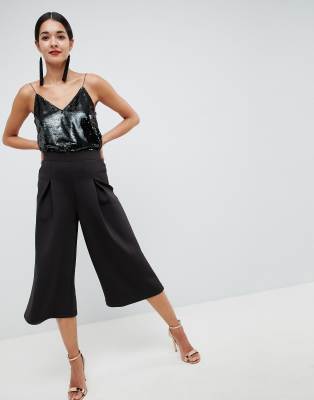 фото Кюлоты со складками asos design-черный