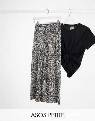 Кюлоты со звериным принтом и складками ASOS DESIGN Petite-Многоцветный