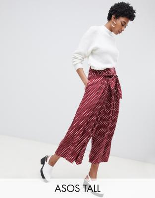 фото Кюлоты в горошек asos design tall-красный asos tall