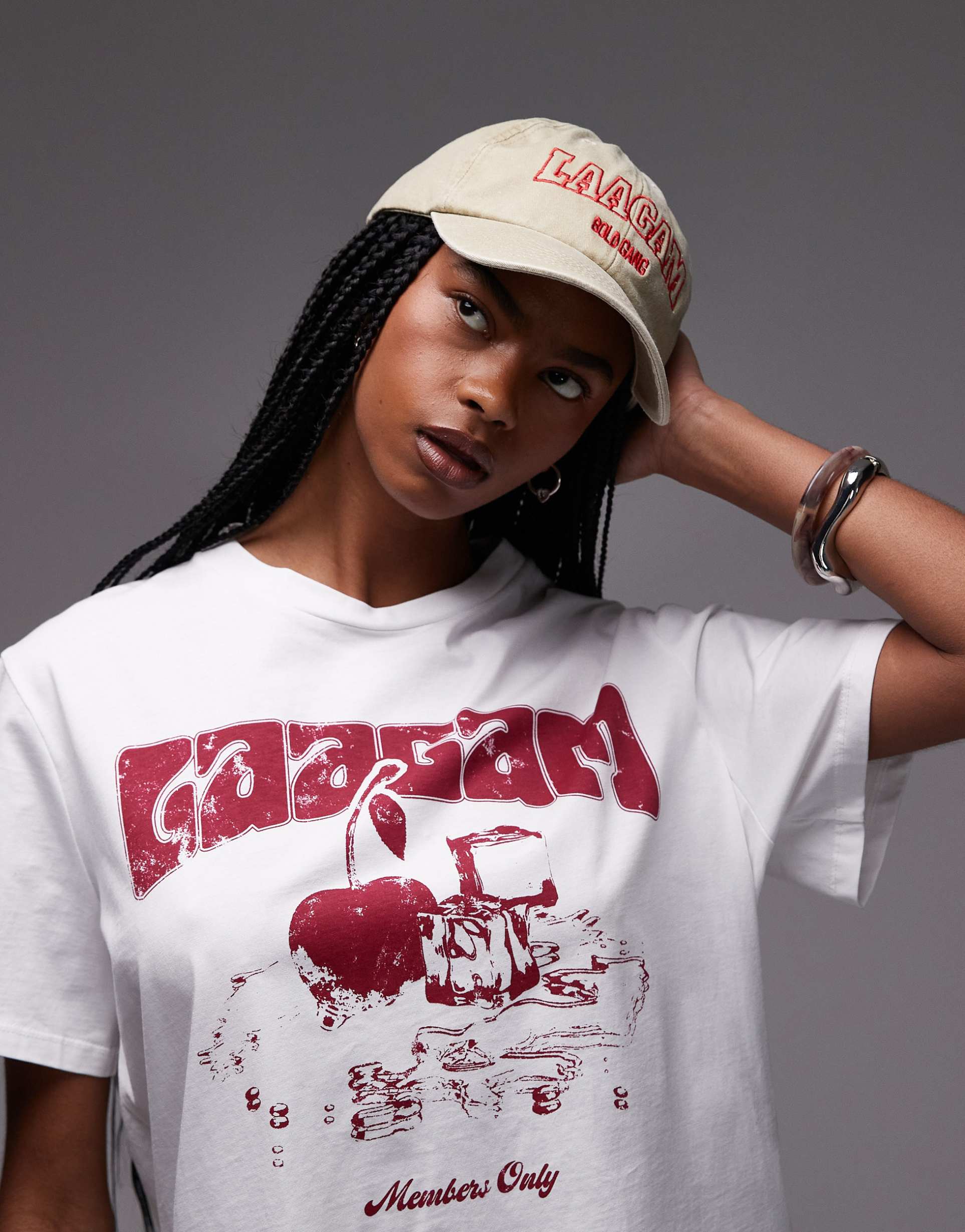 laagam 4ever graphic logo t-shirt in white