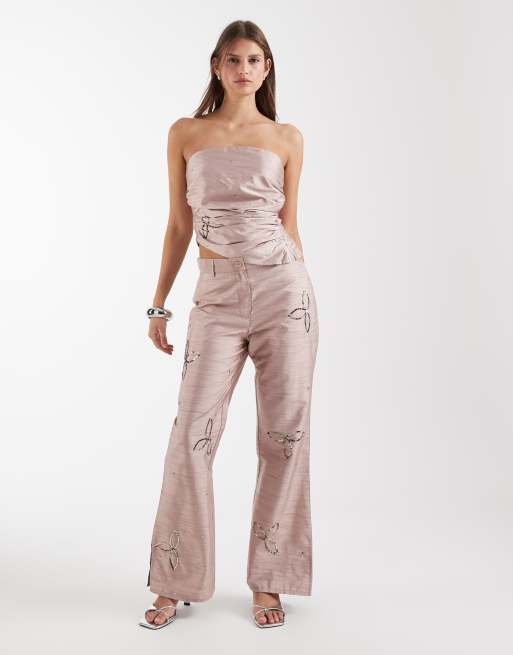 Laagam amelia textured sequin top in sand co-ord, 2 of 4